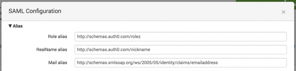 Splunk SAML Aliases Configuration