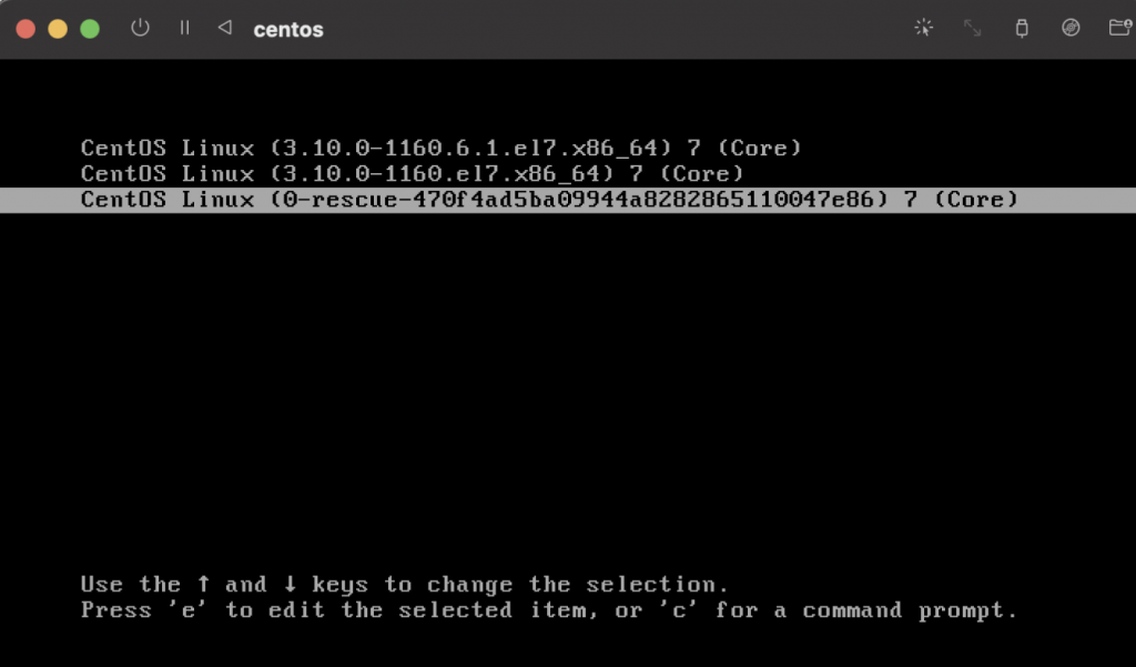 Centos boot options