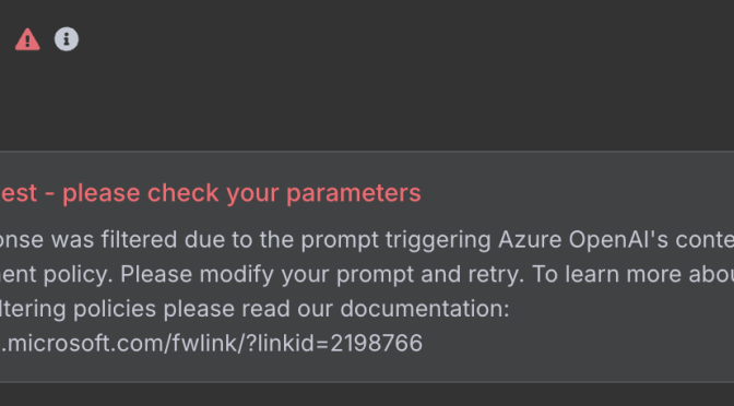 n8n – The response was filtered due to the prompt triggering Azure OpenAI’s content management policy